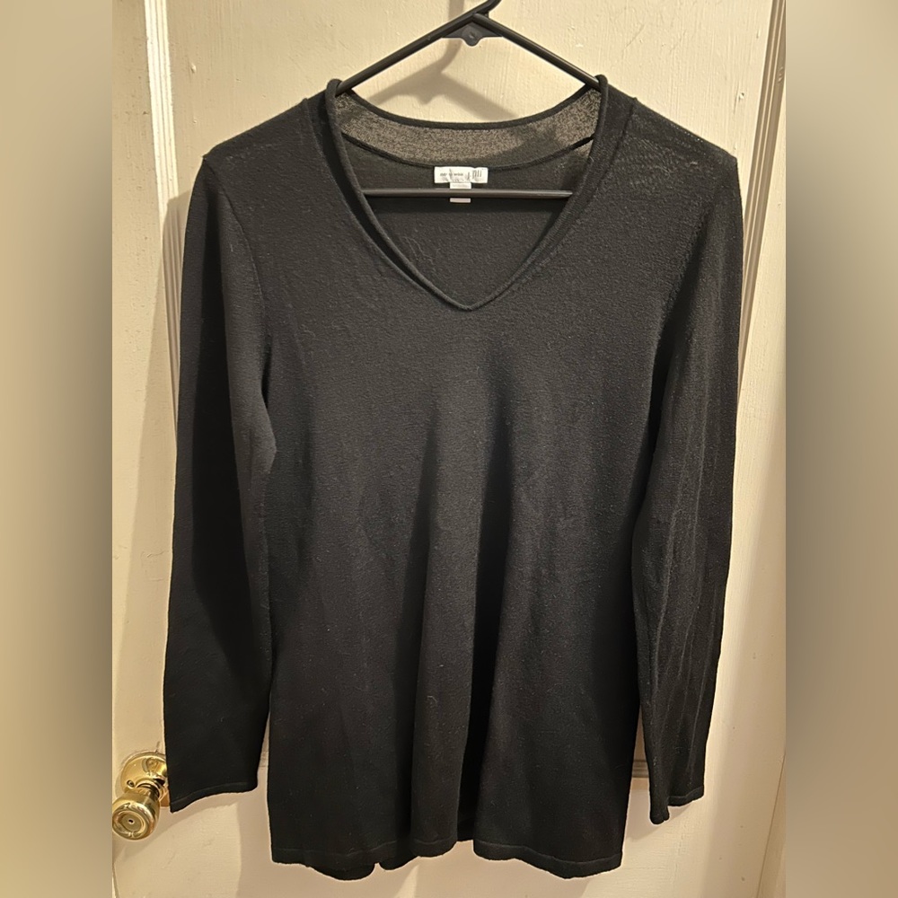 J.Jill 100% merino wool sweater top black size xs